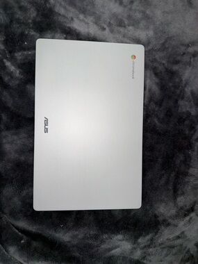 ASUS Chromebook Light Silver Top with Chrome Logo